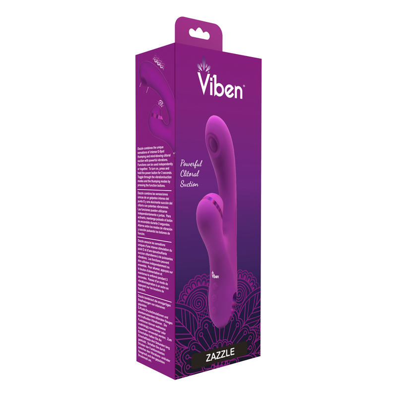 Viben Zazzle Clitoral Suction/thumping Rabbit - Berry