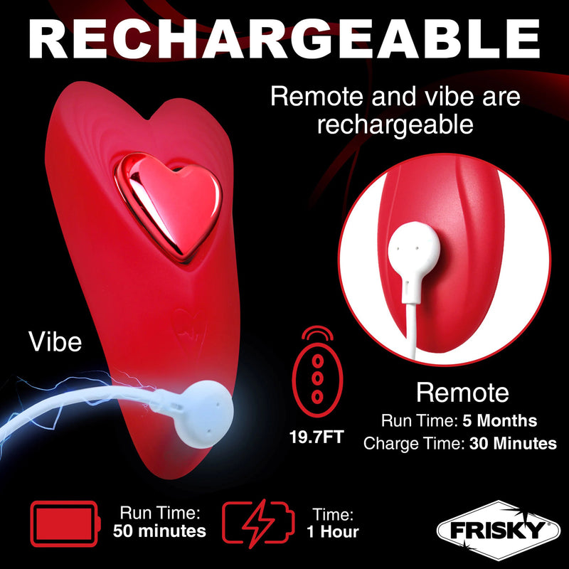 XR Brands Love Connection Silicone Panty Vibe With Remote Control - Red
