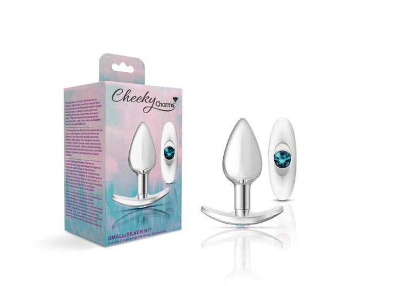 Viben Silver Anchor Buttplug Kit - Clear Iridescent/teal