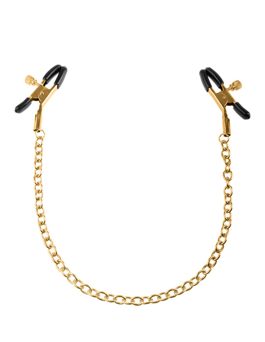 "Fetish Fantasy Gold Chain Nipple Clamps - Gold PD3977-27"