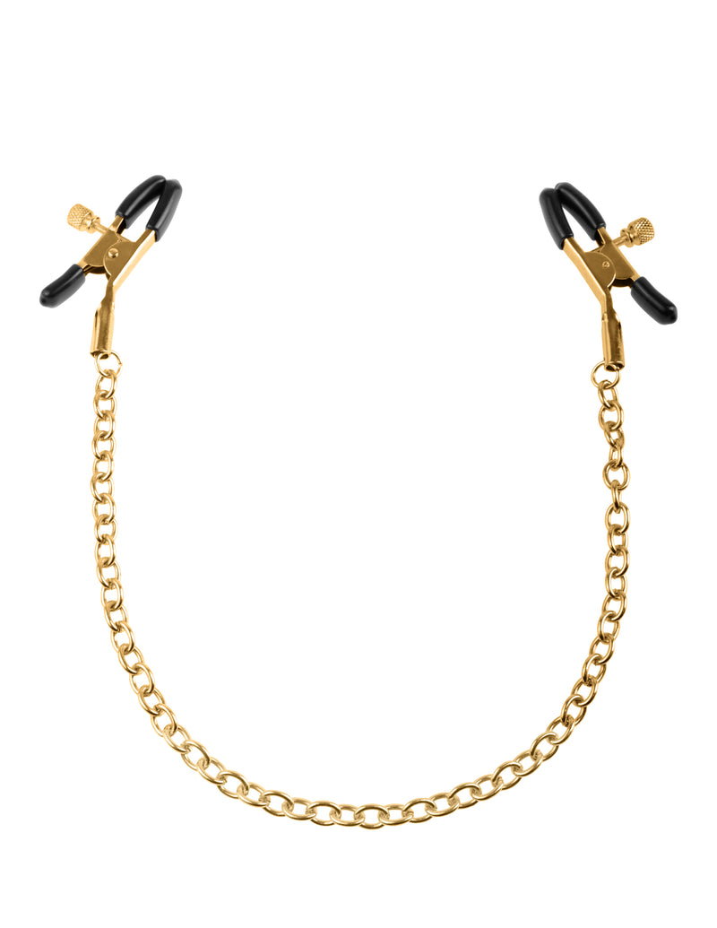 Pipedream Fetish Fantasy Gold Chain Nipple Clamps - Gold