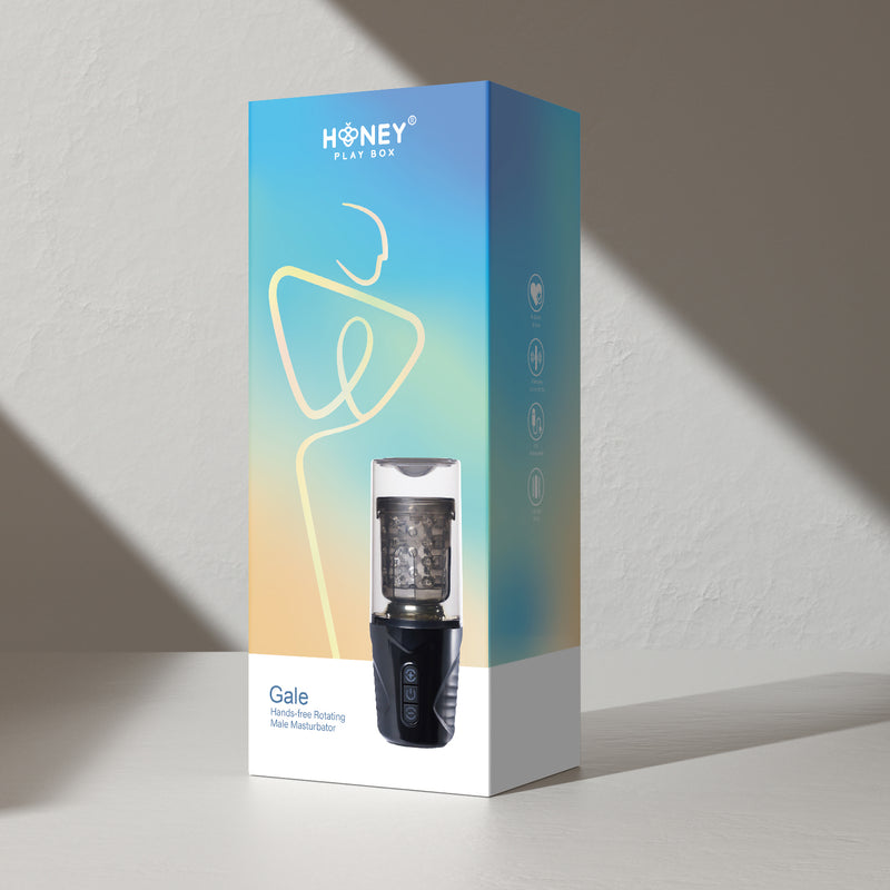 Honey Play Box Gale - Rotating and Thrusting Male Masturbator - Black - Automatic Stroker Masturbator - Canister Masturbation Cup