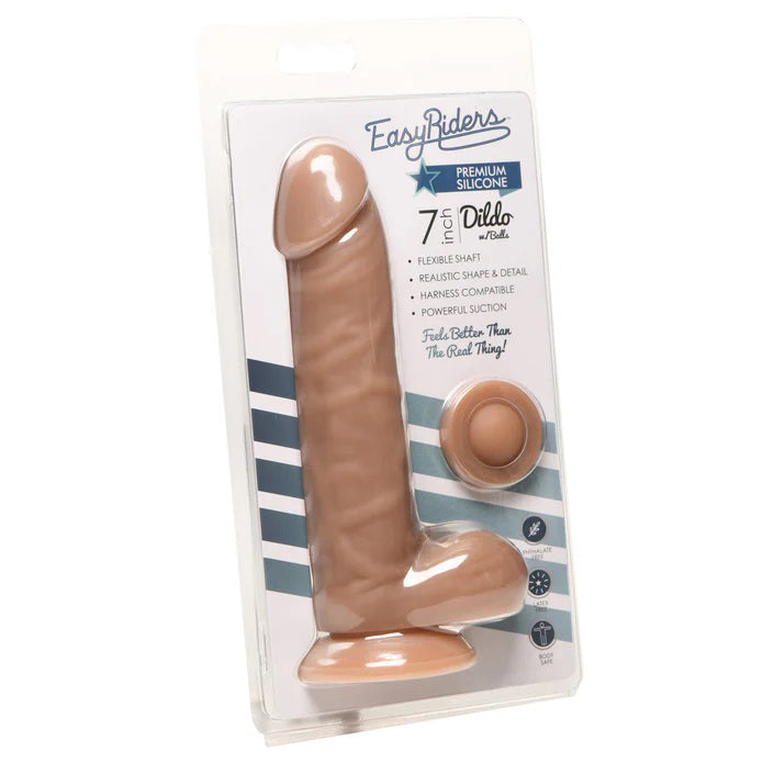 Curve Toys Easy Riders 7" Silicone Dildo With Balls - Medium