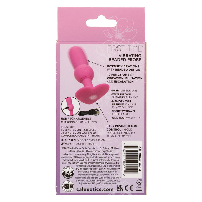 CalExotics First Time Vibrating Beaded Probe - Pink