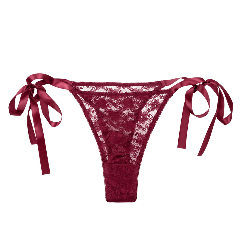 CalExotics Remote Control Lace Thong Set - Burgundy