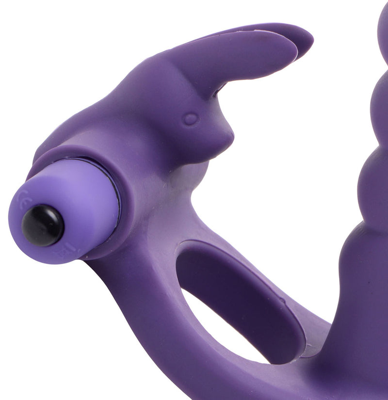 XR Brands Double Delight Dual Insertion Vibrating Rabbit Cock Ring