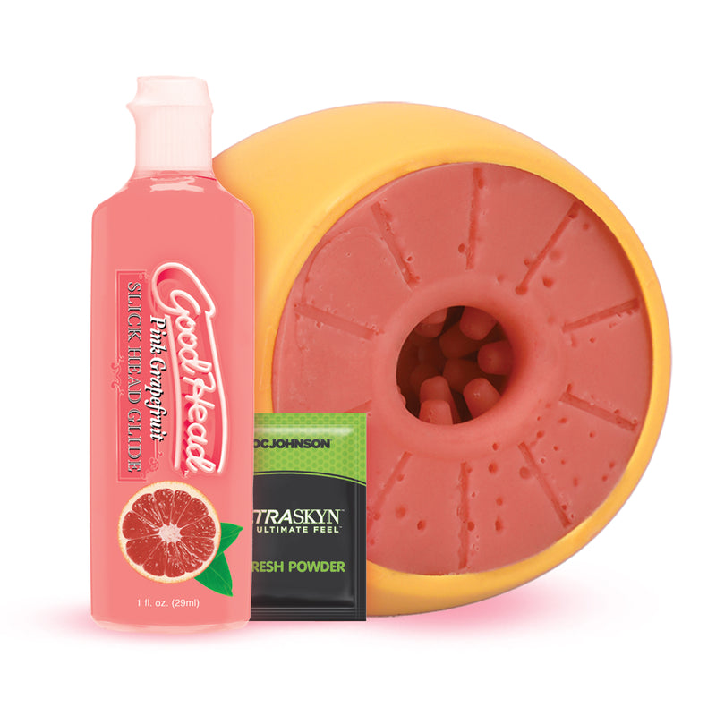 Doc Johnson Goodhead - Grapefruit Blowjob Set - Yellow/pink
