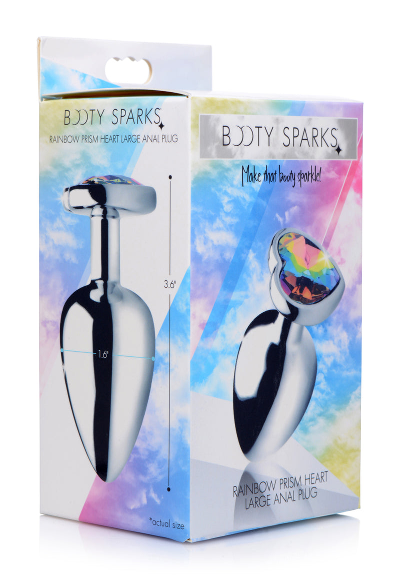 XR Brands Rainbow Prism Heart Anal Plug - Large
