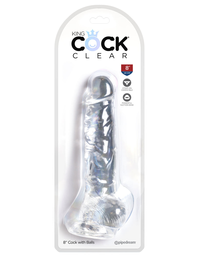 Pipedream King Cock Clear 8 Inch Cock With Balls