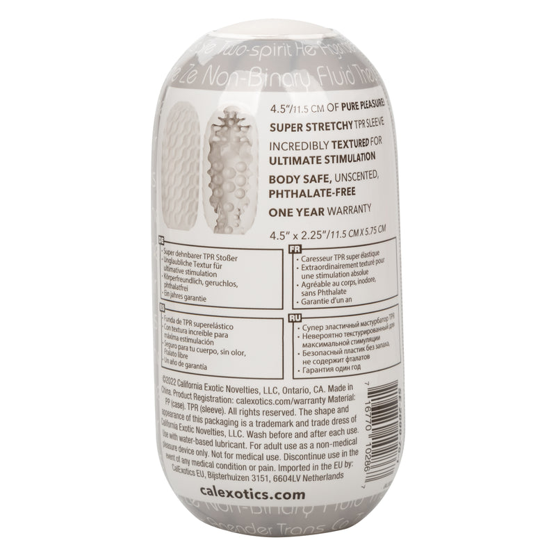 CalExotics Boundless Reversible Nubby Stroker - Clear - Stroker Masturbator - Stroker Sleeve