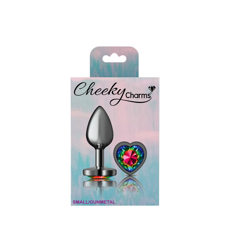 Viben Rainbow Heart Gem Gunmetal Metal Plug - Sm