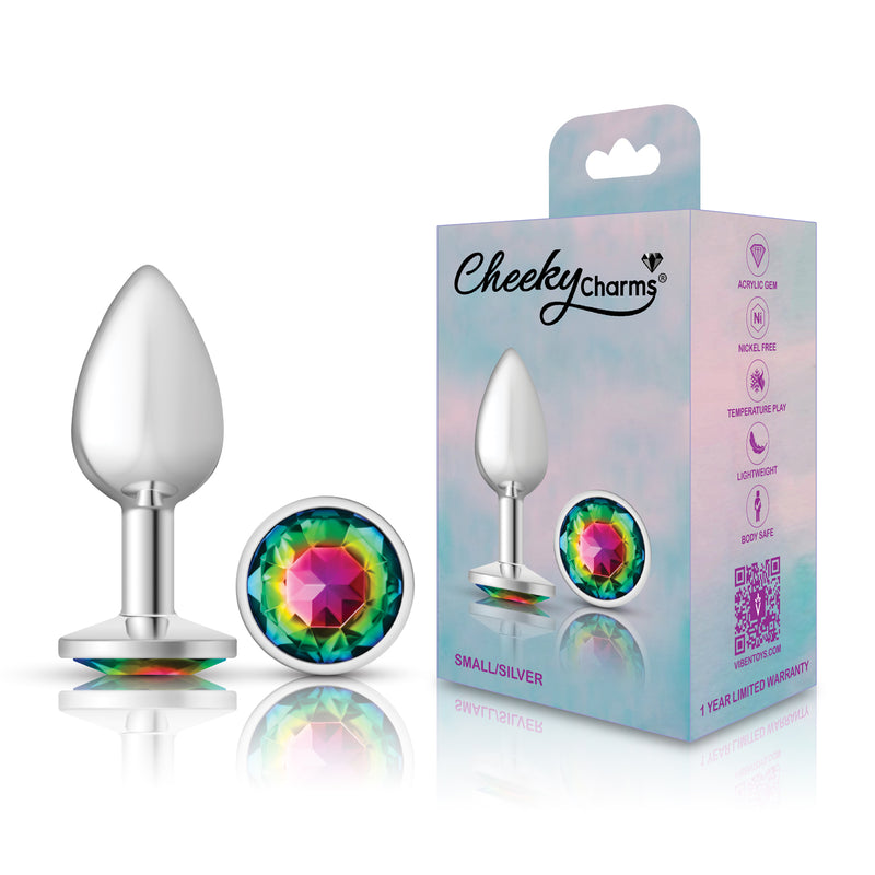 Viben Rainbow Round Gem Silver Metal Plug - Sm