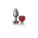 "Deep Red Heart Gem Gunmetal Metal Plug - Sm VB-CC9135"