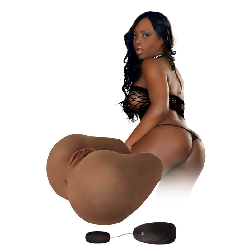 Curve Toys Mistress Chanel Vibrating Missionary Chocolate - Stroker Masturbator - Realistic Body Part Stroker