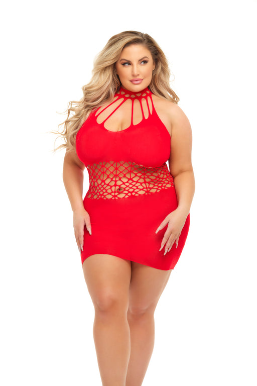 "Rich B Phase Dress - Queen Size - Red PKL-25123XREDQ"
