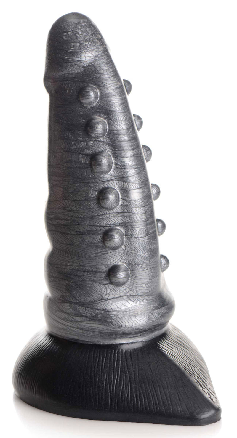 XR Brands Beastly Tapered Bumpy Silicone Dildo - Silver