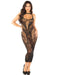 "Seamless Rhinestone Lace and Net Body Con Dress - Os - Black LA-86012BLKOS"