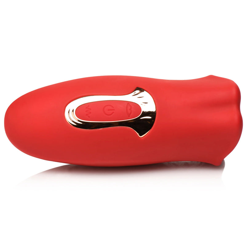 XR Brands Lickgasm Kiss and Tell Mini Kissing and Vibrating Clitoral Stimulator - Red