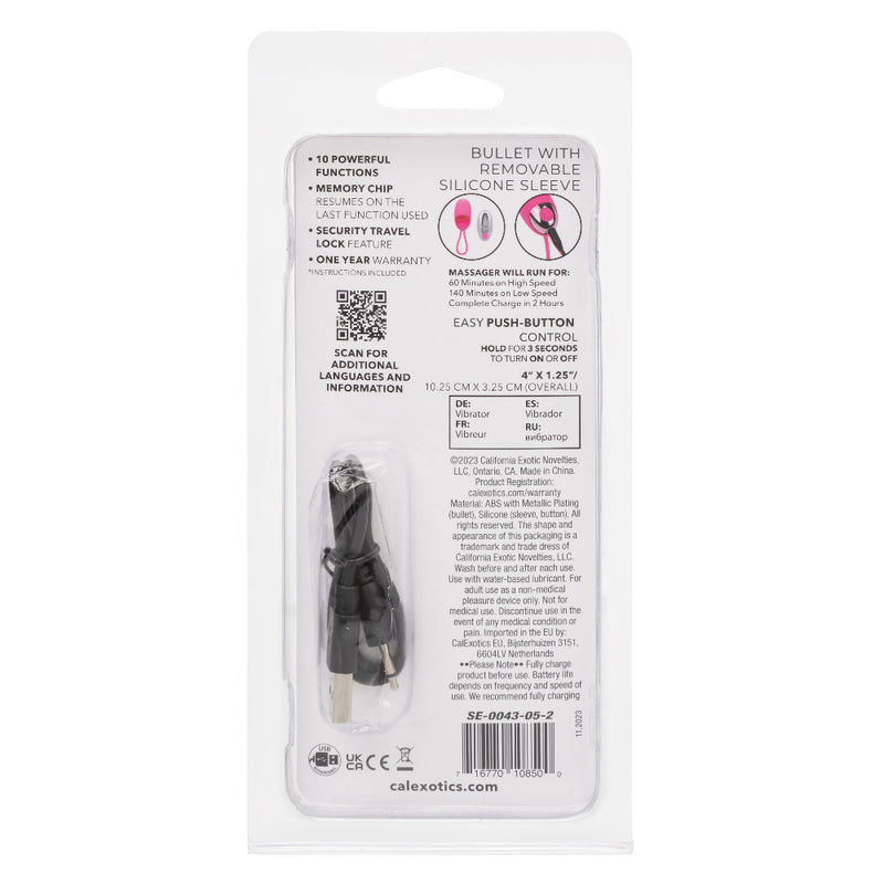 CalExotics Turbo Buzz Bullet With Removable Silicone Sleeve - Pink