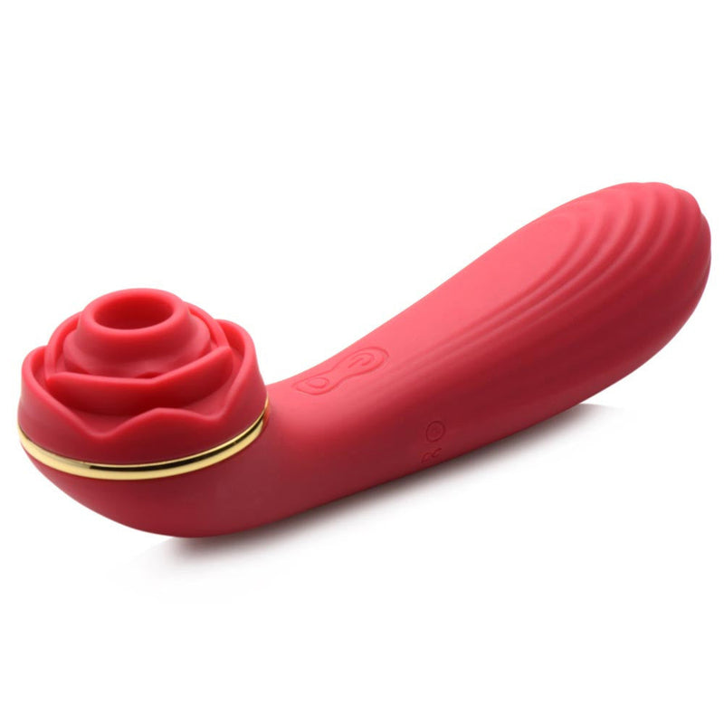 XR Brands Bloomgasm Passion Petals 10x Suction Rose Vibrator - Red