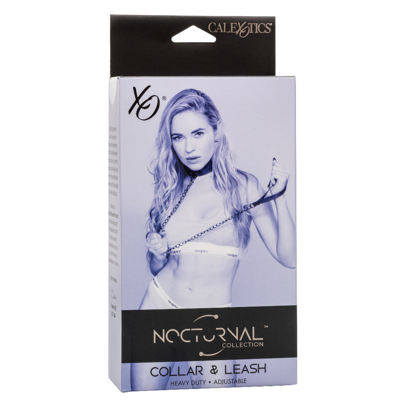 CalExotics Nocturnal Collection Collar and Leash - Black