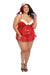 "Santa Babydoll, Thong and Hat - 3x - Lipstick Red DG-12117LRD3X"