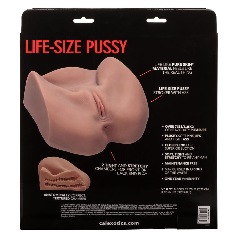 CalExotics Stroke It Life-Size Pussy - Brown - Stroker Masturbator - Realistic Body Part Stroker