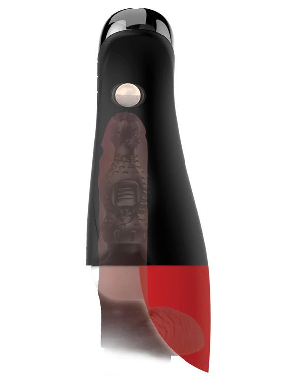Pipedream PDX Elite Fap-O-Matic Pro XL - White/Red - Automatic Stroker Masturbator - Canister Masturbation Cup