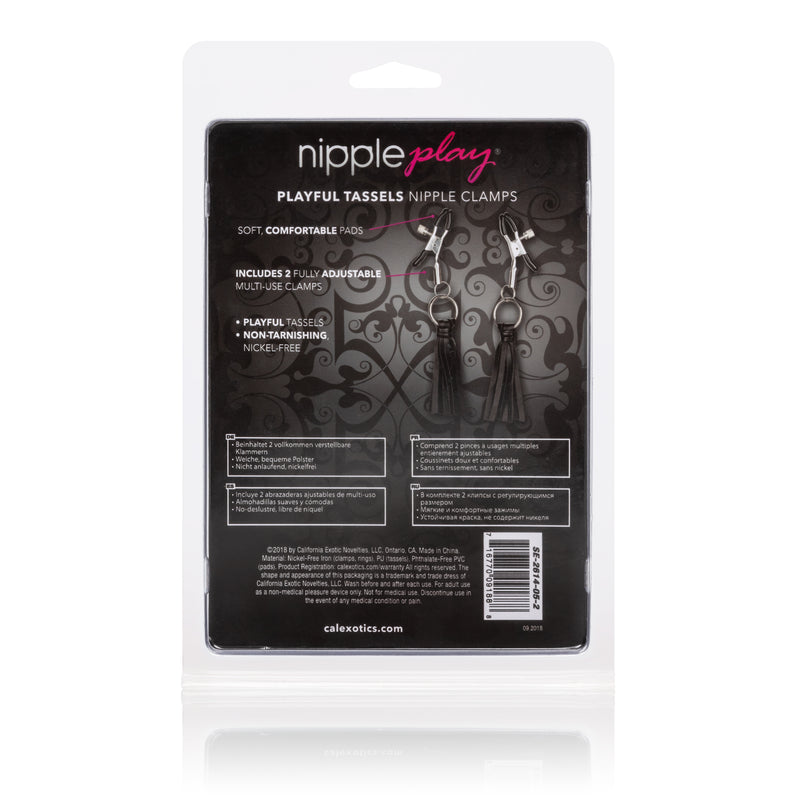 CalExotics Nipple Play Playful Tassels Nipple Clamps - Black