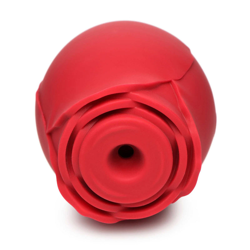 XR Brands Mystic Rose Sucking and Vibrating Silicone Rose - Red