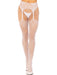 "Faye Garter Belt Backseam Tights - One Size - White LA-9233WHTOS"