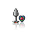 "Rainbow Heart Gem Gunmetal Metal Plug - Sm VB-CC9132"