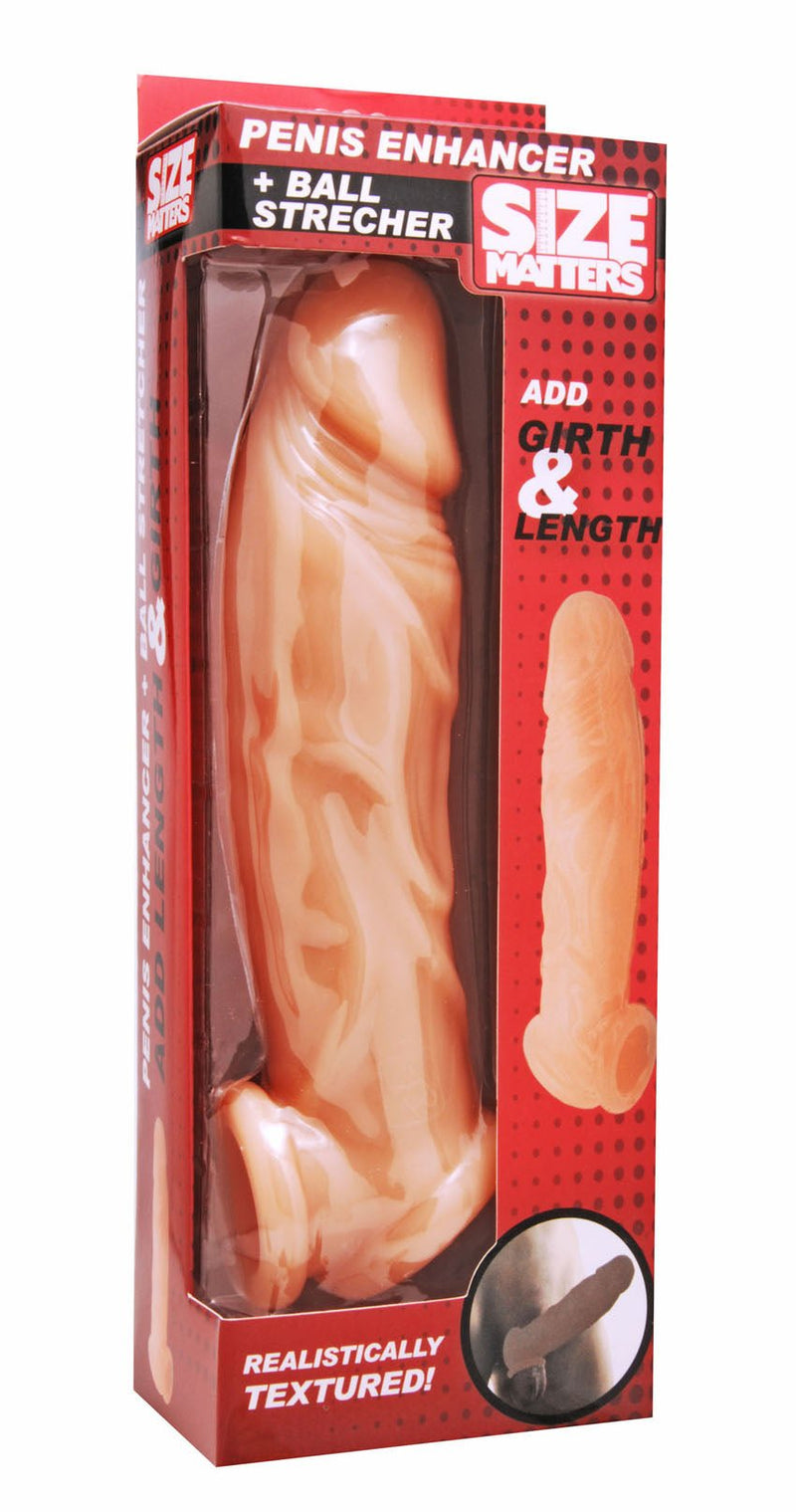 XR Brands Realistic Flesh Penis Enhancer and Ball Stretcher
