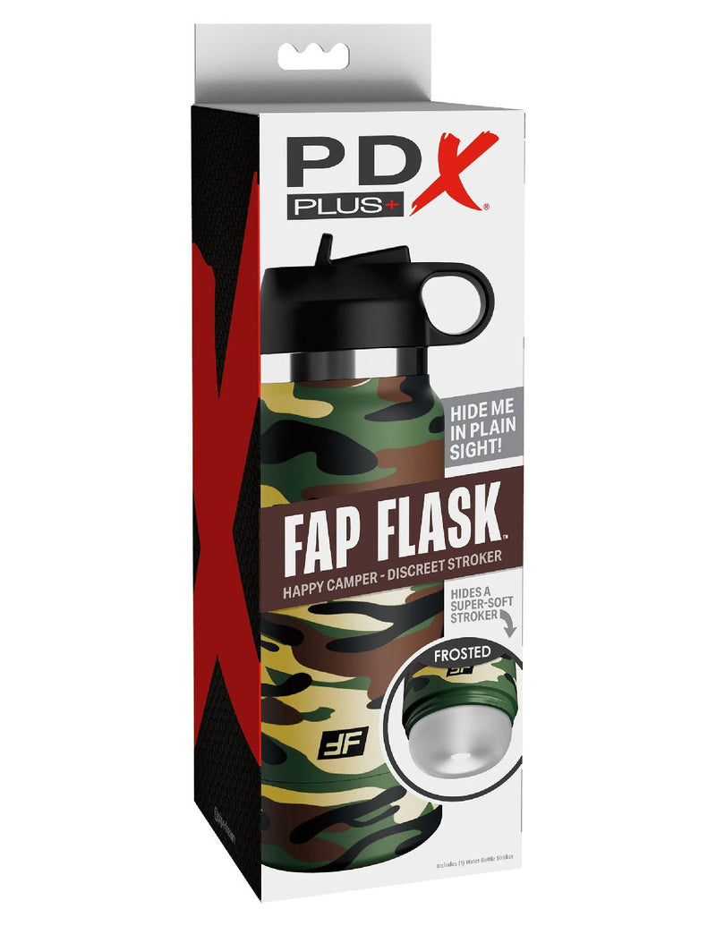 Pipedream Fap Flask - Happy Camper - Stroker Masturbator - Canister Masturbation Cup