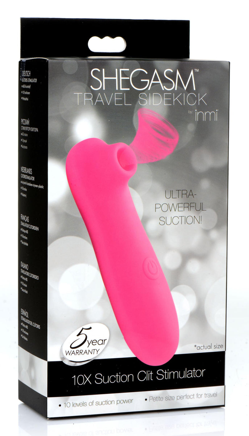 XR Brands Shegasm Travel Sidekick 10x Suction Clit Stimulator - Pink