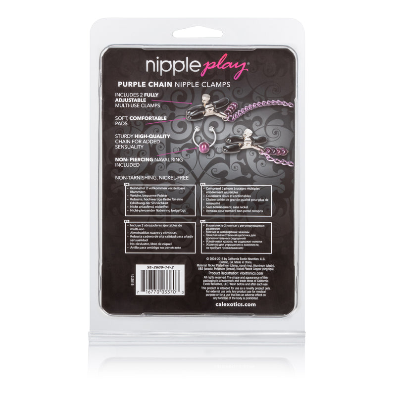 CalExotics Purple Chain Nipple Clamps