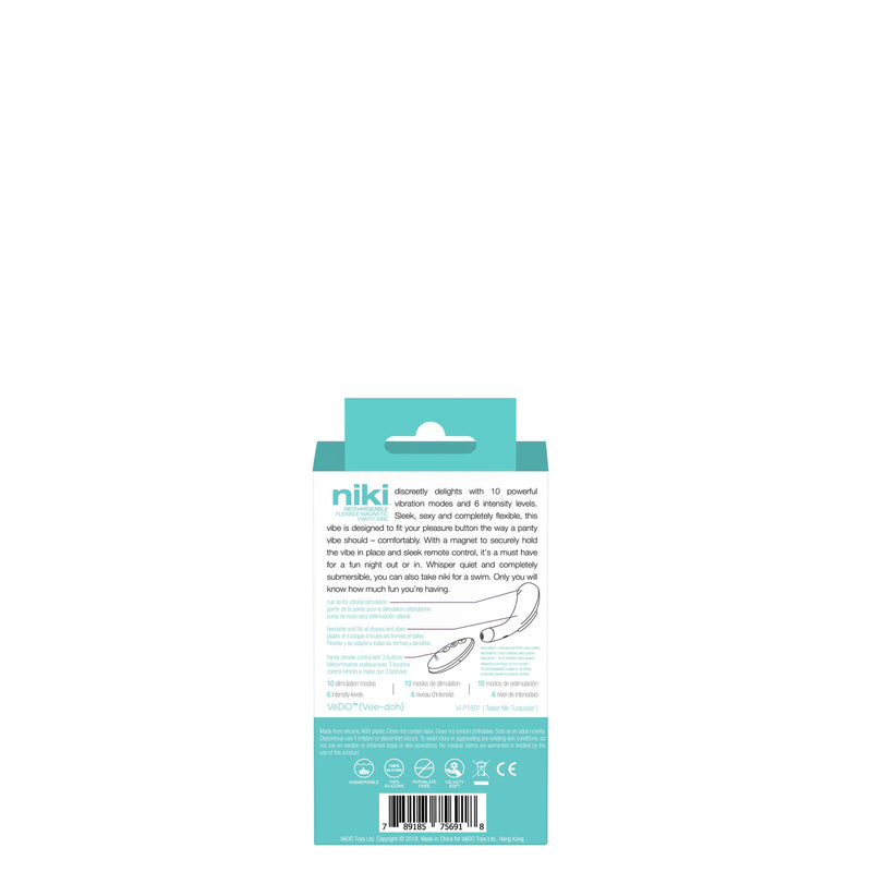 VeDO Niki Rechargeable Flexible Magnetic Panty Vibe - Turquoise
