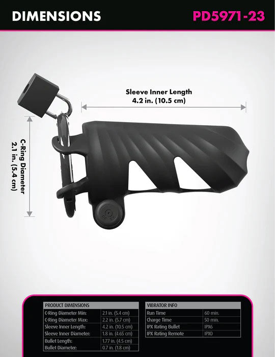Pipedream Fantasy C-Ringz Remote-Controlled Vibrating Cock Blocker - Black