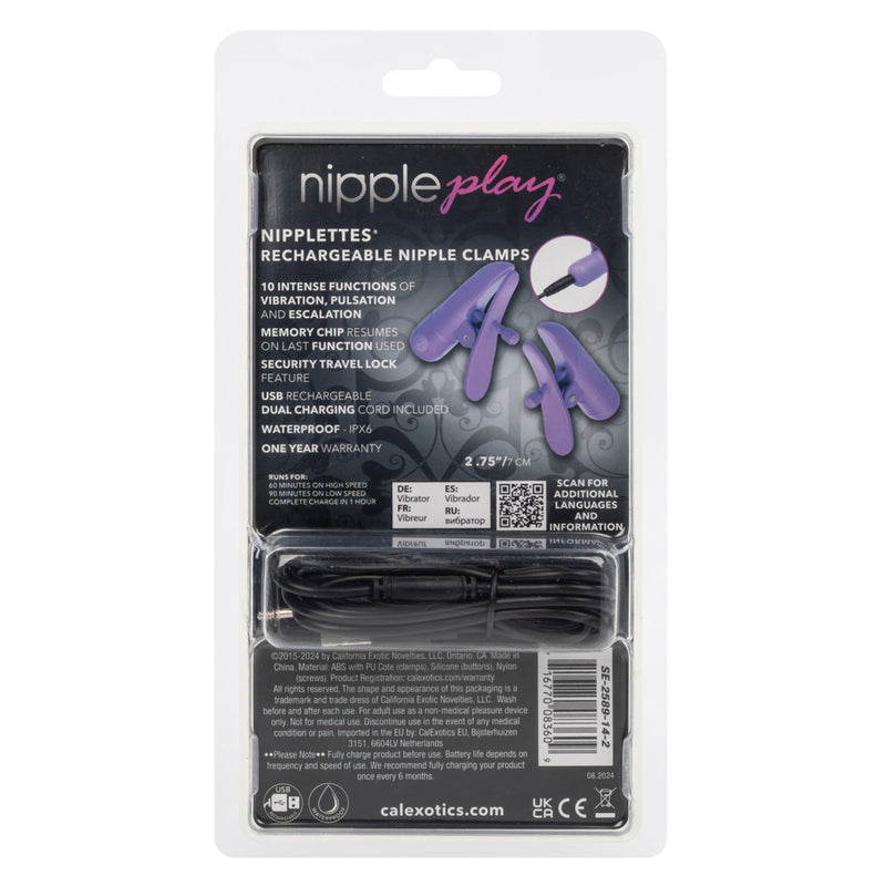 CalExotics Nipple Play - Nipplettes - Purple Rechargeable