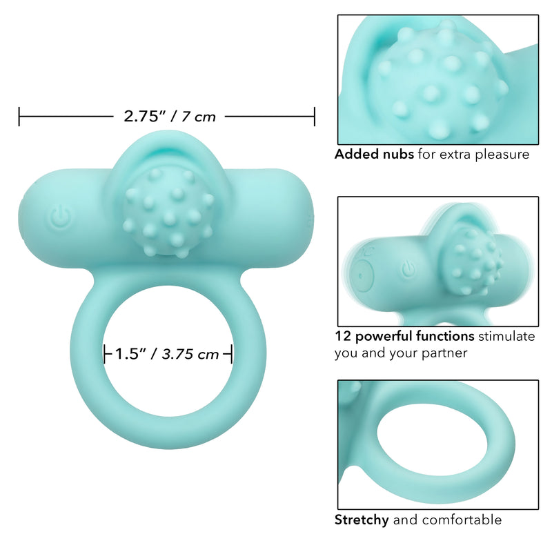 CalExotics Silicone Rechargeable Nubby Lover's Delight - Blue