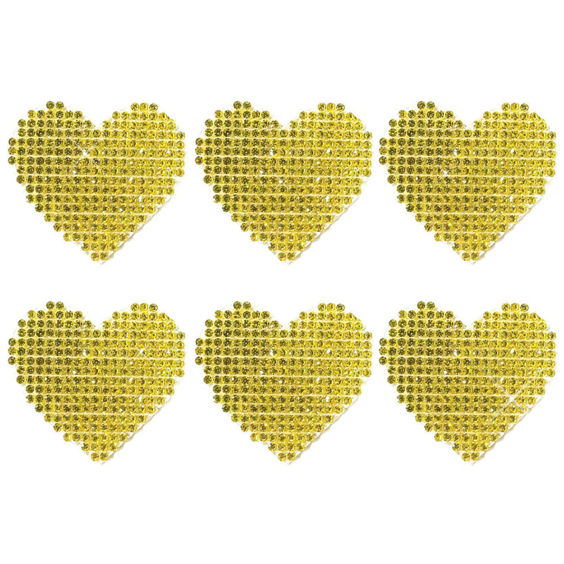 Neva Nude Razzle Dazzle Crystal Jewel Sparkle I Heart U Body Stickers 6 Pk - Gold