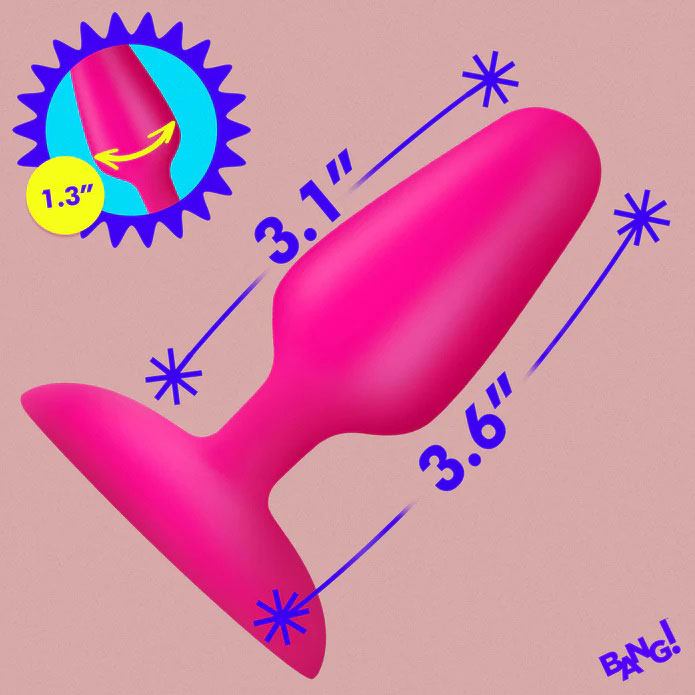 XR Brands Flexible Vibrating Silicone Butt Plug - Pink