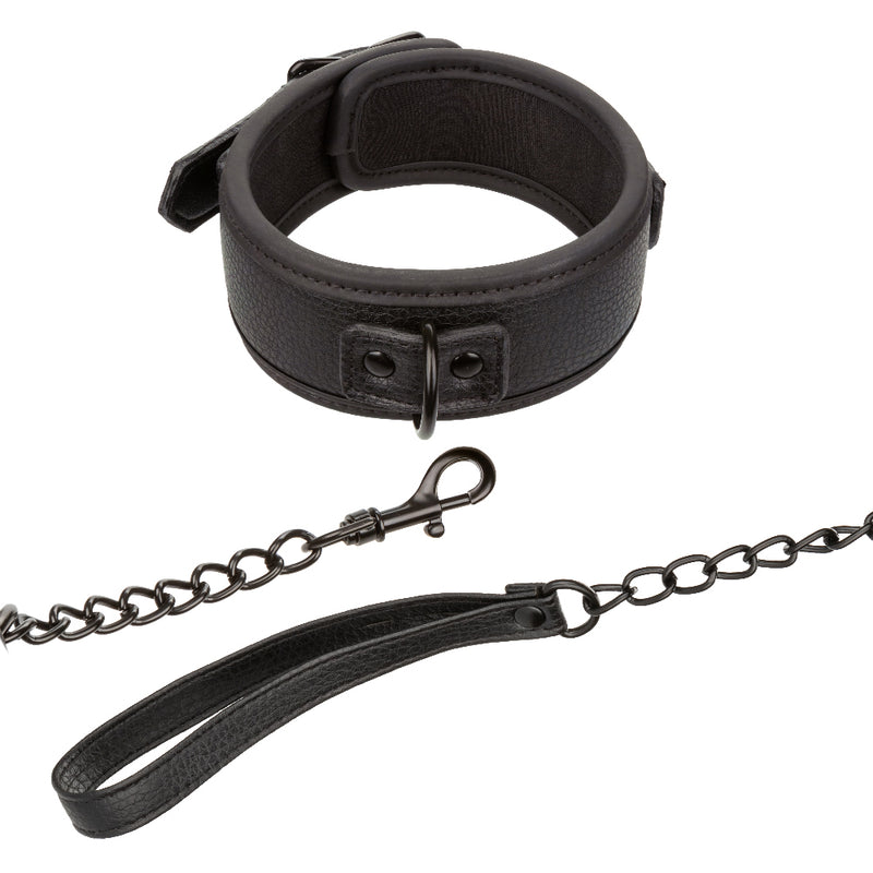 CalExotics Nocturnal Collection Collar and Leash - Black