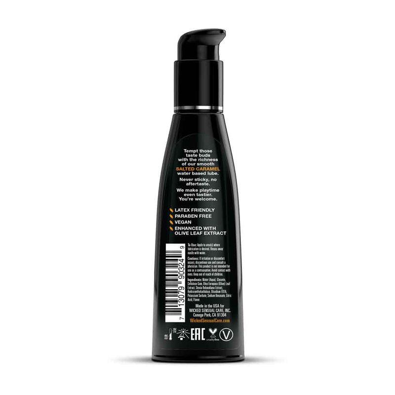 Wicked Sensual Care Aqua Salted Caramel Flavored Water Based Intimate Lubricant - 4 Fl. Oz.