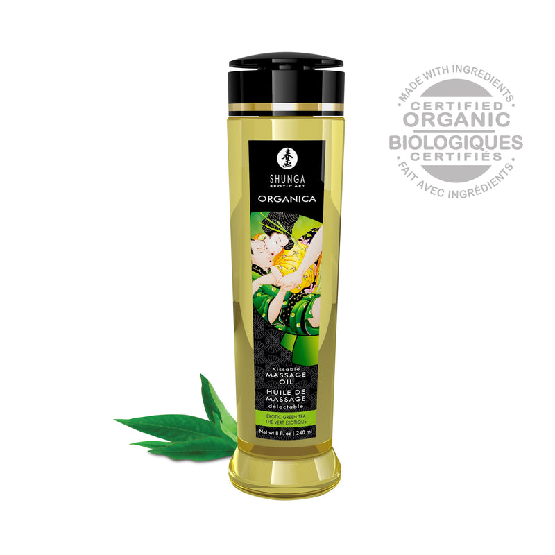 Shunga Organica Massage Oils - Green Tea - 8 Fl. Oz.