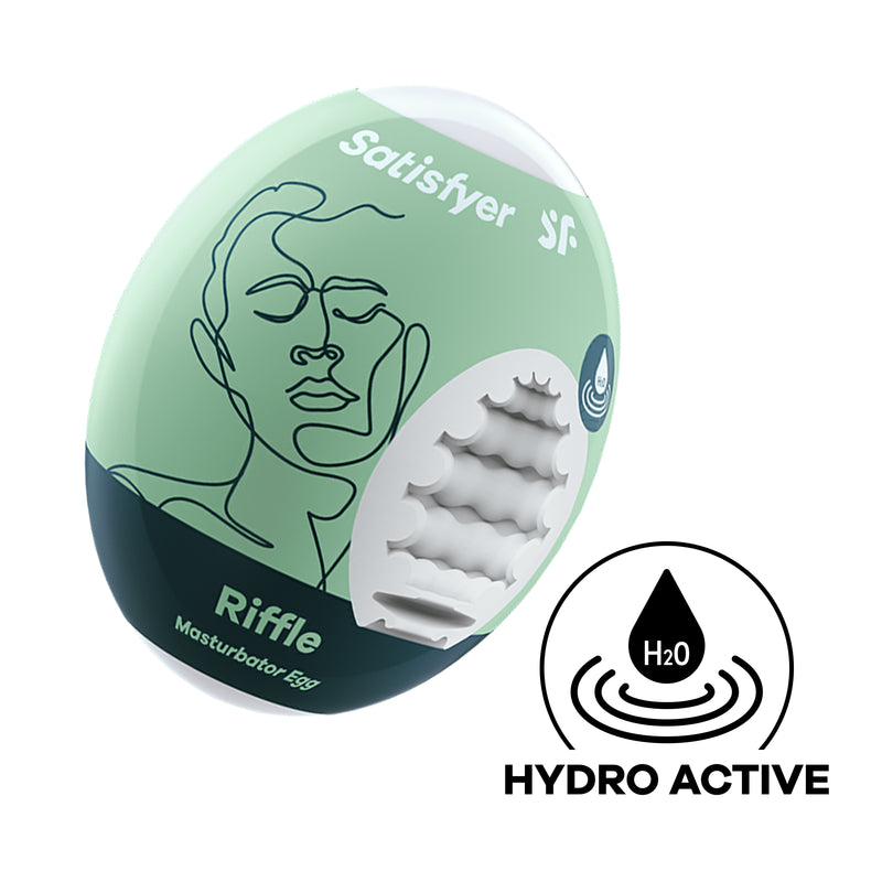 Satisfyer Masturbator Egg - Riffle - Light Green - Stroker Masturbator - Mini Stroker