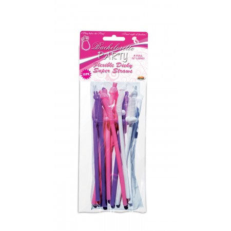 Hott Products Bachelorette Party Jumbo Flexy Pecker Straws 10 Pack