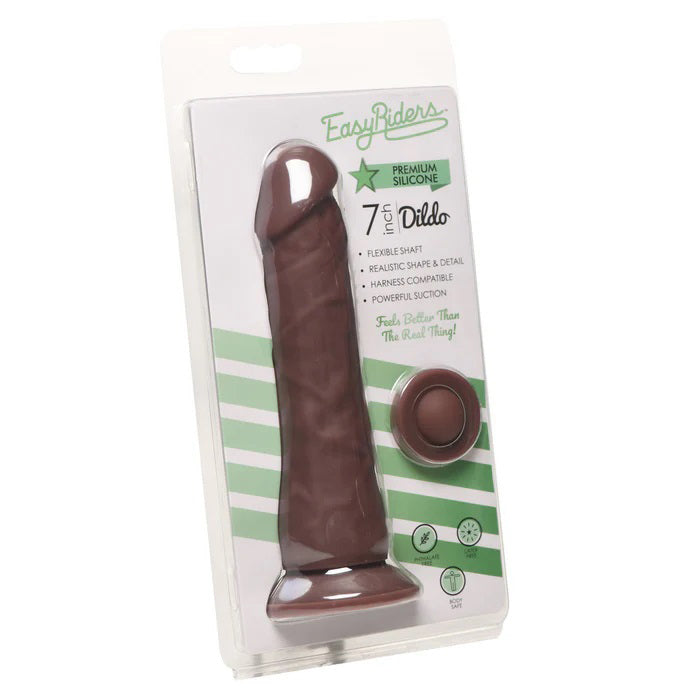 Curve Toys Easy Riders 7" Silicone Dildo - Dark