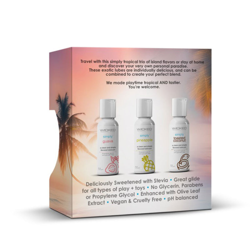 Wicked Sensual Care Wicked Simply Tropical Trio 1oz Travel Size Flavored Lubes