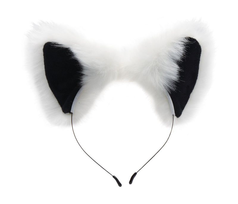 XR Brands White Fox Tail Anal Plug and Ears Set